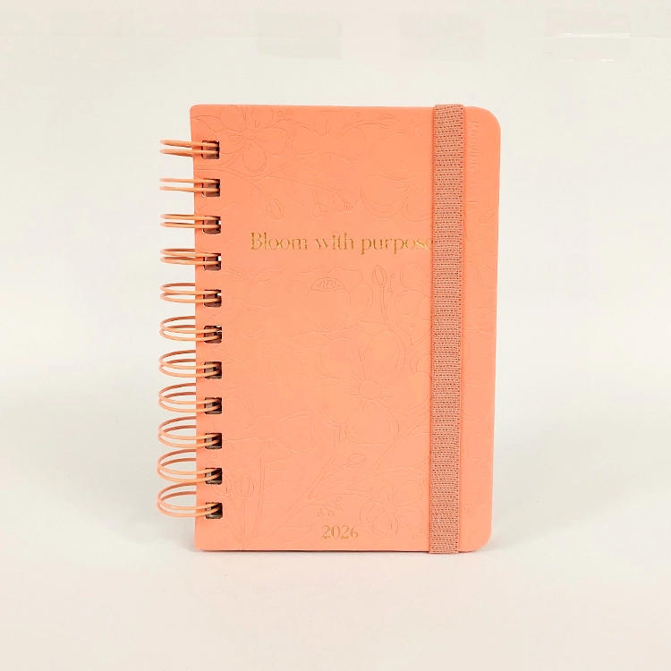 Agenda Mooving 2026 Gala Salmon 10 x 15 cm 2 Dias por Pagina con Espiral ART.1402243